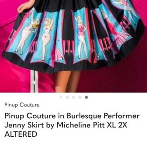 Pinup Couture in Burlesque Performer Jenny Skirt by Micheline Pitt XL 2X ALTERED